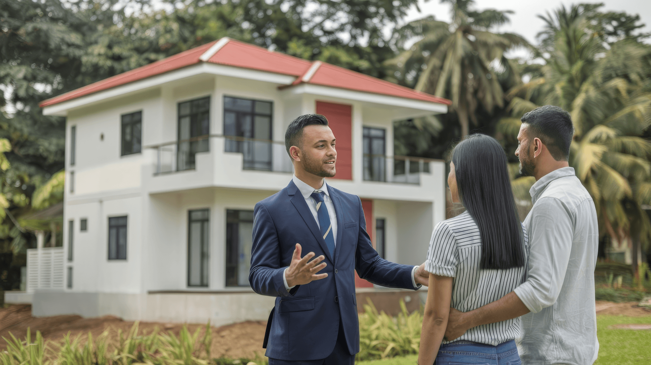 Agent showing property to clients
